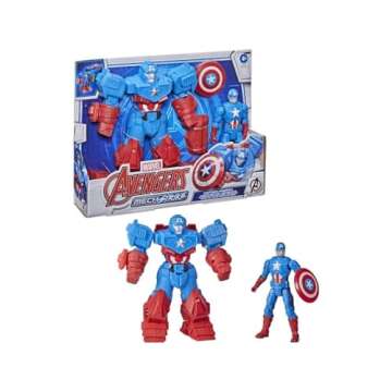Avengers Marvel Mech Strike 8-inch Super Hero Action Figure Toy Ultimate Mech Suit Captain America, for Kids Ages 4 and Up