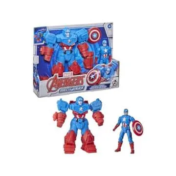 Avengers Marvel Mech Strike 8-inch Super Hero Action Figure Toy Ultimate Mech Suit Captain America, for Kids Ages 4 and Up