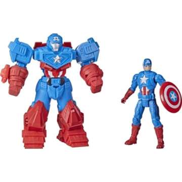 Avengers Marvel Mech Strike 8-inch Super Hero Action Figure Toy Ultimate Mech Suit Captain America, for Kids Ages 4 and Up