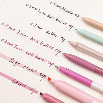 Stylish WRITECH Gradient Color Barrel Gel Pen Set