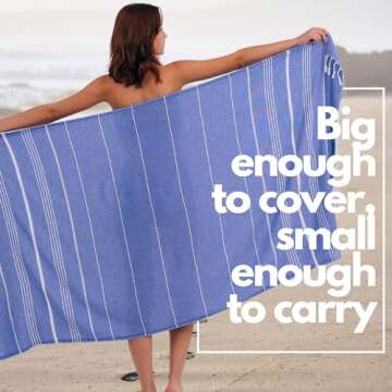 PAMUKLU Cloud Oversized Beach Towel - Sand-Resistant, Quick Drying, Compact, Soft and Absorbent - 10...