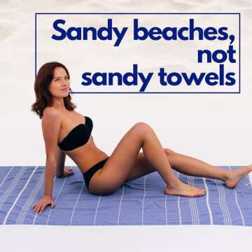 PAMUKLU Cloud Oversized Beach Towel - Sand-Resistant, Quick Drying, Compact, Soft and Absorbent - 100% Organic Turkish Cotton - for Pool, Yoga, Travel, Outdoor Adventures, and Gifts (PLAIN-25)