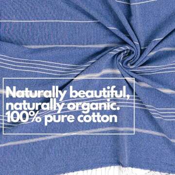 PAMUKLU Cloud Oversized Beach Towel - Sand-Resistant, Quick Drying, Compact, Soft and Absorbent - 100% Organic Turkish Cotton - for Pool, Yoga, Travel, Outdoor Adventures, and Gifts (PLAIN-25)