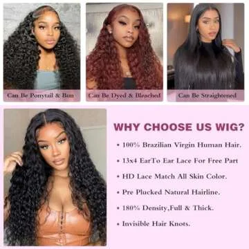 Perselene 28 Inch Deep Wave Lace Front Wigs Human Hair 13x4 Deep Curly Frontal Wig Hd Wet And Wavy Human Hair Pre Plucked With Baby Hair For Women 180% Density Natural Color 28 Inch