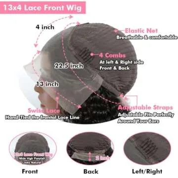 Perselene 28 Inch Deep Wave Lace Front Wigs Human Hair 13x4 Deep Curly Frontal Wig Hd Wet And Wavy Human Hair Pre Plucked With Baby Hair For Women 180% Density Natural Color 28 Inch