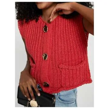 Trendy Crochet Cropped Sweater Vest for Women