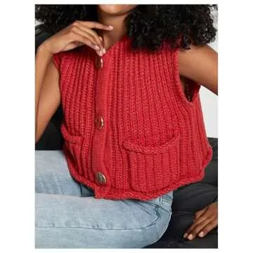 Trendy Crochet Cropped Sweater Vest for Women