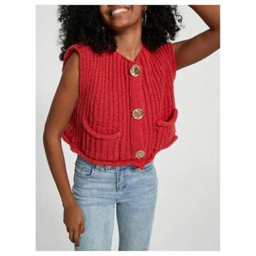 Trendy Crochet Cropped Sweater Vest for Women
