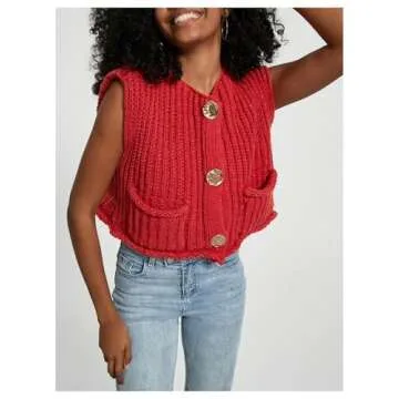 Trendy Crochet Cropped Sweater Vest for Women