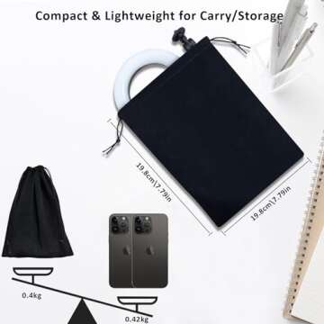 Desk Ring Light with Telescopic Stand, Travel Desktop Hola Light for Phone Selfie Laptop Zoom Video Calls Makeup Tiktok Reels Live Streaming