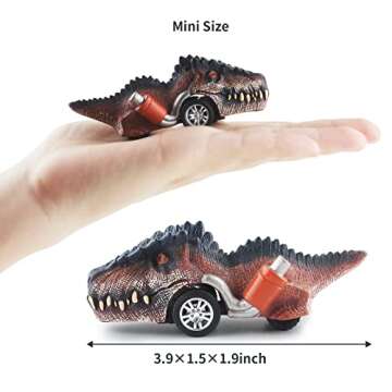 DINOBROS Dinosaur Toys for Kids 3-5, Pull Back Dinosaur Cars for 3 4 5 6 7 Year Old Boys Girls 6 Pack Dino Toys Gifts for Toddlers