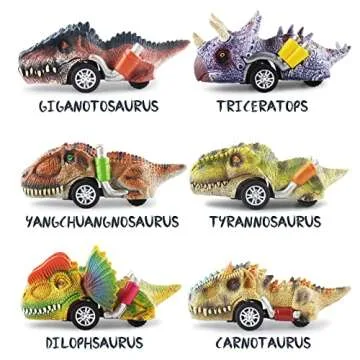 DINOBROS Dinosaur Toys for Kids 3-5, Pull Back Dinosaur Cars for 3 4 5 6 7 Year Old Boys Girls 6 Pack Dino Toys Gifts for Toddlers