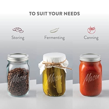 Paksh Mason Jars - Versatile Food Storage 32 oz 6-Pack