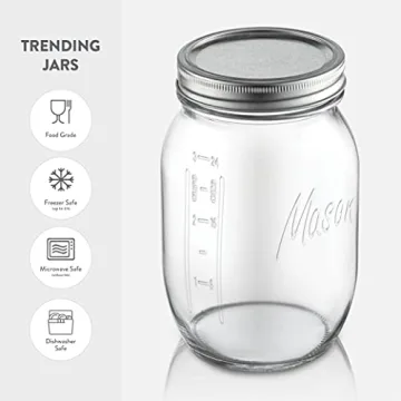Paksh Mason Jars - Versatile Food Storage 32 oz 6-Pack