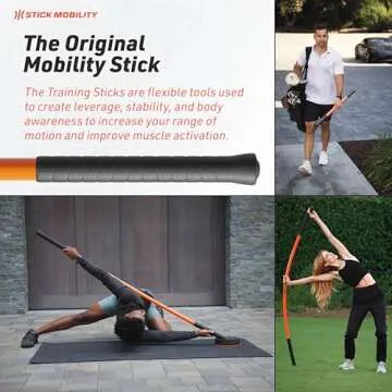 Stick Mobility 6 Foot + 6 Foot + 4 Foot Bundle | Improve Flexibility, Mobility, and Strength with Active Stretching for Golf, Running, Fitness, Pickleball, and More