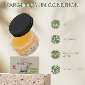 CHIALING Handmade Lanolin - 100% Pure Natural Australian Lanolin Cream - Made in USA - USP Grade Moi...