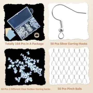 XKCWXY 925 Silver Earring Hooks Kit for Creative Crafting