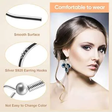 XKCWXY 925 Silver Earring Hooks Kit for Creative Crafting