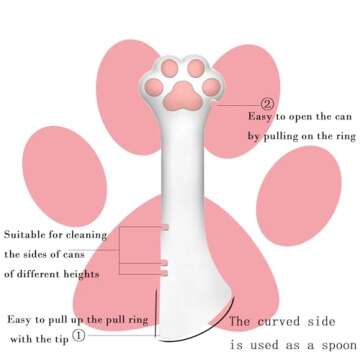 SJANE Cat Food Can Spoons & Can Lids | 4 Pcs | Multi-Function Can Opener | Silicone Pet Food Can Cov...