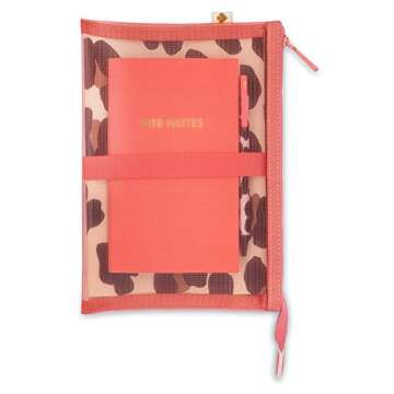 Kate Spade New York Jotter Pouch with Leopard Print Office/School Supplies for Women, Mesh Travel Zi...