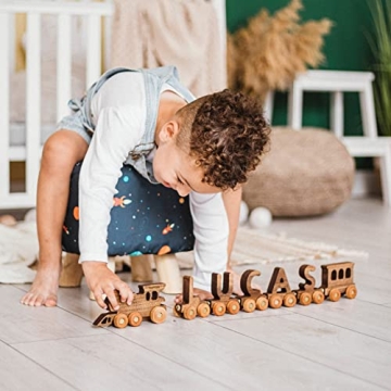 Personalized Wooden Name Train Toy for Newborns and Toddlers