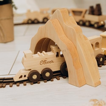 Personalized Wooden Name Train Toy for Newborns and Toddlers