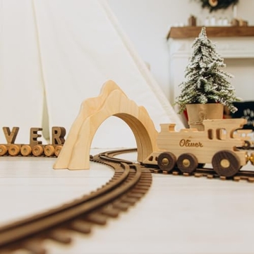 Personalized Wooden Name Train Toy for Newborns and Toddlers