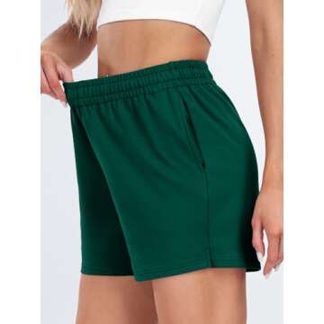 AUTOMET Womens Casual Sweat Shorts for Summer Activities