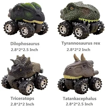 Fun Dinosaur Car Toys for Kids - Safe and Durable 4-Pack