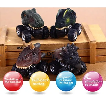 Fun Dinosaur Car Toys for Kids - Safe and Durable 4-Pack