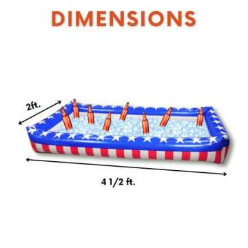 Patriotic Inflatable Serving Bar Ice Buffet Cooler Salad Serving Trays - 4th of July Party Supplies,...