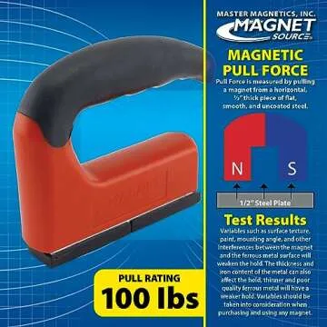 Strong 100 lb Magnet with Ergonomic Handle - Master Magnetics