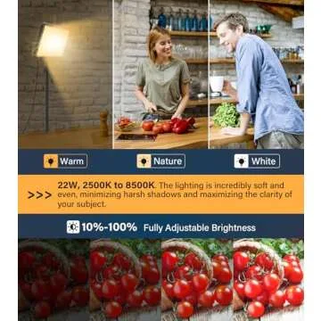 Unicucp 2 Pack LED Video Photography Lighting Kit 22W with 62.99-inch Tripod Stand, 2500-8500K Studio Lights for Live Streaming/Social Media Video Recording/Makeup/Content Creation/Photo Shoot