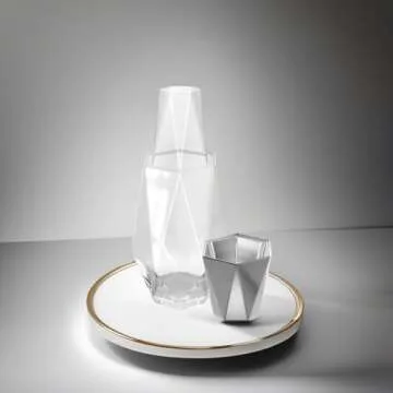 Elegant Geometric Bedside Water Carafe Set for Home