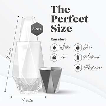 Elegant Geometric Bedside Water Carafe Set for Home