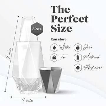 Elegant Geometric Bedside Water Carafe Set for Home