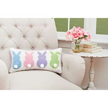 C&F Home 10" x 20" Easter Bunnies with Tufted 3D Bunny Rabbit Tail Spring Themed Small/Petite Accent...