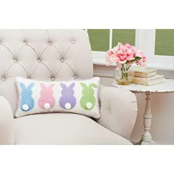 C&F Home 10" x 20" Easter Bunnies with Tufted 3D Bunny Rabbit Tail Spring Themed Small/Petite Accent...