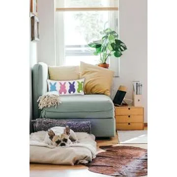 C&F Home 10" x 20" Easter Bunnies with Tufted 3D Bunny Rabbit Tail Spring Themed Small/Petite Accent Throw Pillow Home Living Room Sofa Couch Chair Bed Bedroom Décor Decoration 10" x 20" Pink