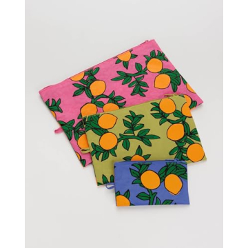Stylish Go Pouch Set - Orange Trees for Organized Travel