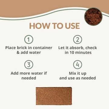 Coco Bliss 650gm Bricks (5-Pack) - Organic Coco Coir for Plants - OMRI-Listed Coco Coir for Garden Soil & Potting Mixes - Coconut Fiber Mixes with Potting Soil for Indoor Plants & Outdoor Plants