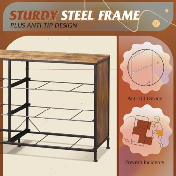 WLIVE Rustic Brown 6-Drawer Fabric Dresser for Organized Living