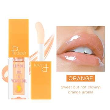 Marine Forest Pudaier Hydrating Lip Oil, Fruit Extract Lip Oil Tinted for Dry Lip and Lip Care, Shin...