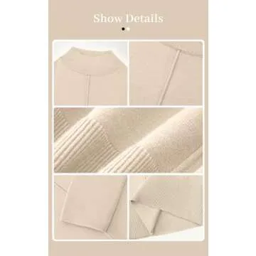 PRETTYGARDEN Womens Sweaters Fall 2024 Long Sleeve Ribbed Knit Pullover Loose Mock Neck Lightweight Casual Sweater Tops (Beige, Large)