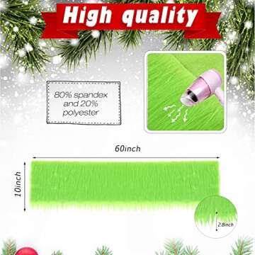 10 x 60 Inch Faux Fur Square Fabric Shaggy Fur Cuts Fluffy Square Fur Patches for Valentine Ornament...