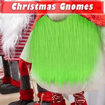 10 x 60 Inch Faux Fur Square Fabric Shaggy Fur Cuts Fluffy Square Fur Patches for Valentine Ornaments, Fursuit, Cosplay, Costume, Gnome Beards, Craft Supply, Decoration (Green)