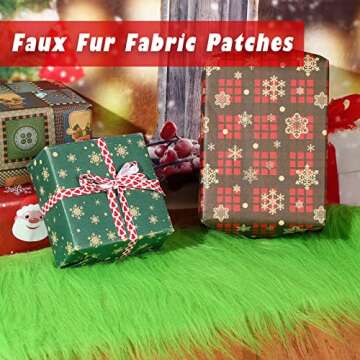 10 x 60 Inch Faux Fur Square Fabric Shaggy Fur Cuts Fluffy Square Fur Patches for Valentine Ornaments, Fursuit, Cosplay, Costume, Gnome Beards, Craft Supply, Decoration (Green)