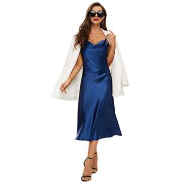 Chic MOUEEY Satin Midi Dress for Summer Outings