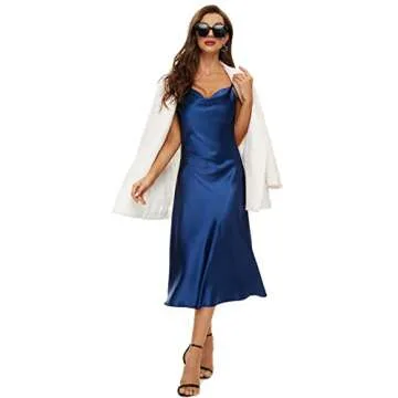 Chic MOUEEY Satin Midi Dress for Summer Outings