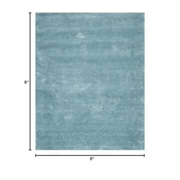 SAFAVIEH Milan Shag Collection Area Rug - 6' x 9', Aqua Blue, Solid Design, Non-Shedding & Easy Care, 2-inch Thick Ideal for High Traffic Areas in Living Room, Bedroom (SG180-6060)